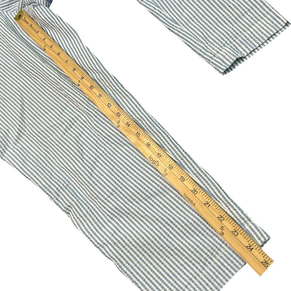 Talbots Blue White Striped Seersucker Nautical The Perfect Crop Cropped Pants 12 - Picture 10 of 11
